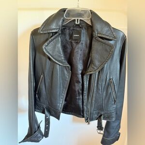 Express Black Leather Moto Jacket